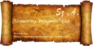 Szemerey Annamária névjegykártya